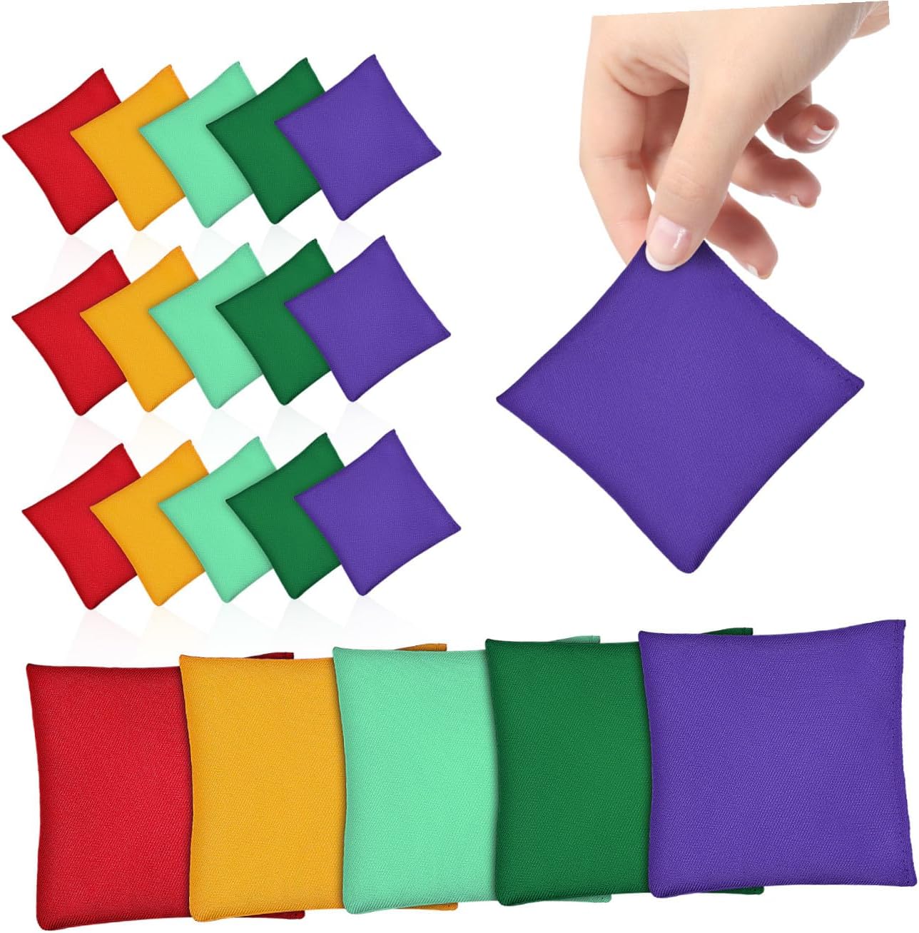 VANZACK 20 Pcs Bean Bags Toss Bean Bags for Outdoor Games Lightweight and Compact for Adults for Family Fun and Team Activities