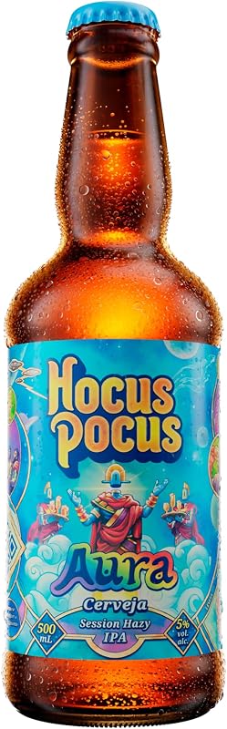 Hocus Pocus Aura Hazy IPA, Cerveja Artesanal com Maracujá, Garrafa 355ml
