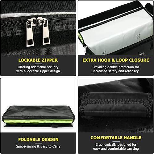 Miniatura 5 de ROLOWAY Lipo - Bolsa de batería (20 x 5 x 7.5 pulgadas), bolsa grande para bicicleta eléctrica Lipo a prueba de fuego con asa cómoda, tira