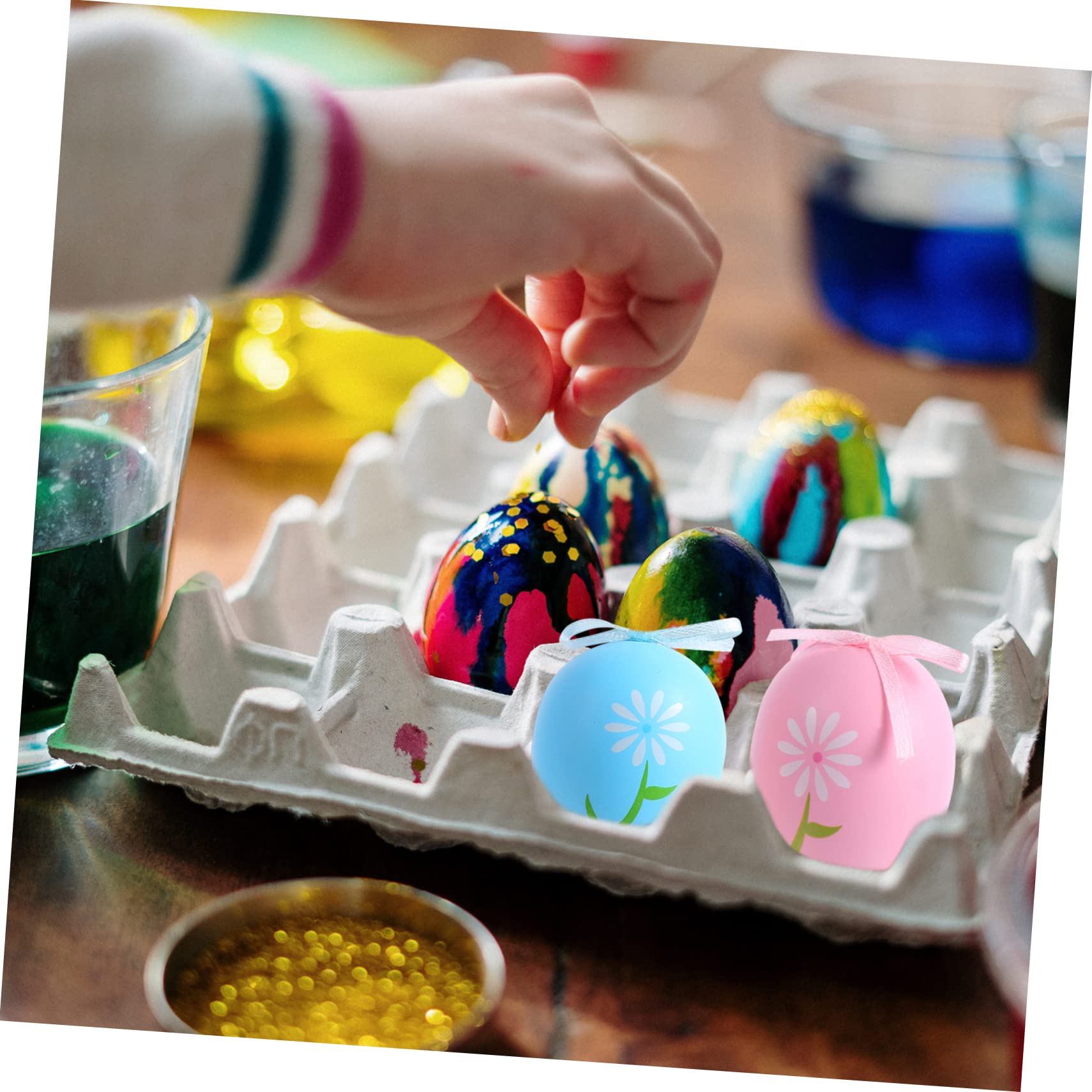 MAGICLULU 2 Set Uova Di Pasqua Mini Uova Mini Agitatori Di Uova Cesto Di Uova Di Drago Portauovo Easter Egg Easter Decoration Guscio D' Di Plastica Uova Decorative Pezzi*2