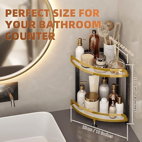 Miniatura 3 de YIWANFW Organizador de baño de esquina y organizador de perfumes para tocador de dormitorio