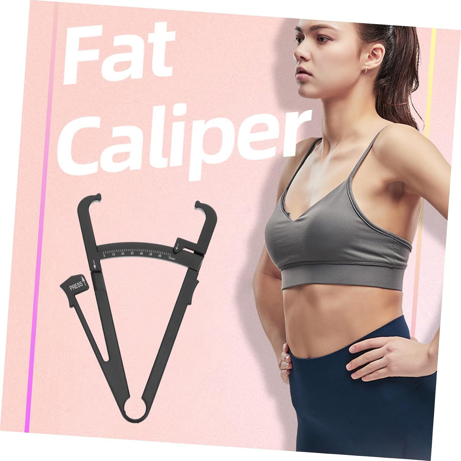 Mobestech 6pcs Handheld Skinfold Caliper for Accurate Fat Measurement Analyzer Tool for Men Women and Boys and Girls for Fitness Tracking and Health Monitoring