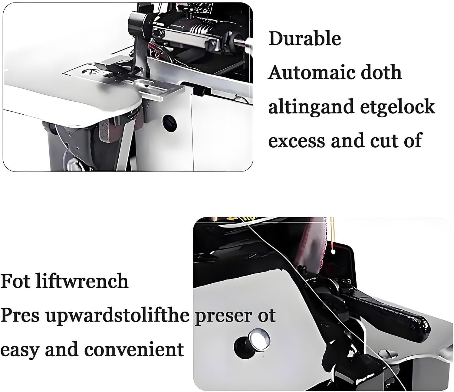 Overlock Machine,Sewing Machine,Machine Serger Industrial 3000 Stitches per Minute,with Metal Frame