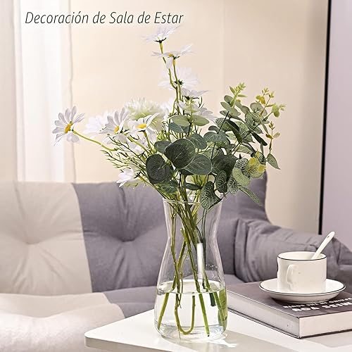 Miniatura 8 de Floreros de vidrio transparente de 8 pulgadas para centro de mesa, decoración de escritorio interior del hogar, jarrón de estilo bohemio moderno Ins