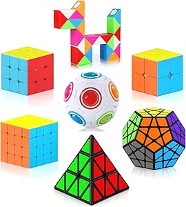 Vdealen Lot De 10 Cubes Magiques De Vitesse 2x2 3x3 2x2x3 Pyramide Megaminx Skewb Infinity - Puzzle Anti-Pop Lisse Pour Enfants Ados Adultes