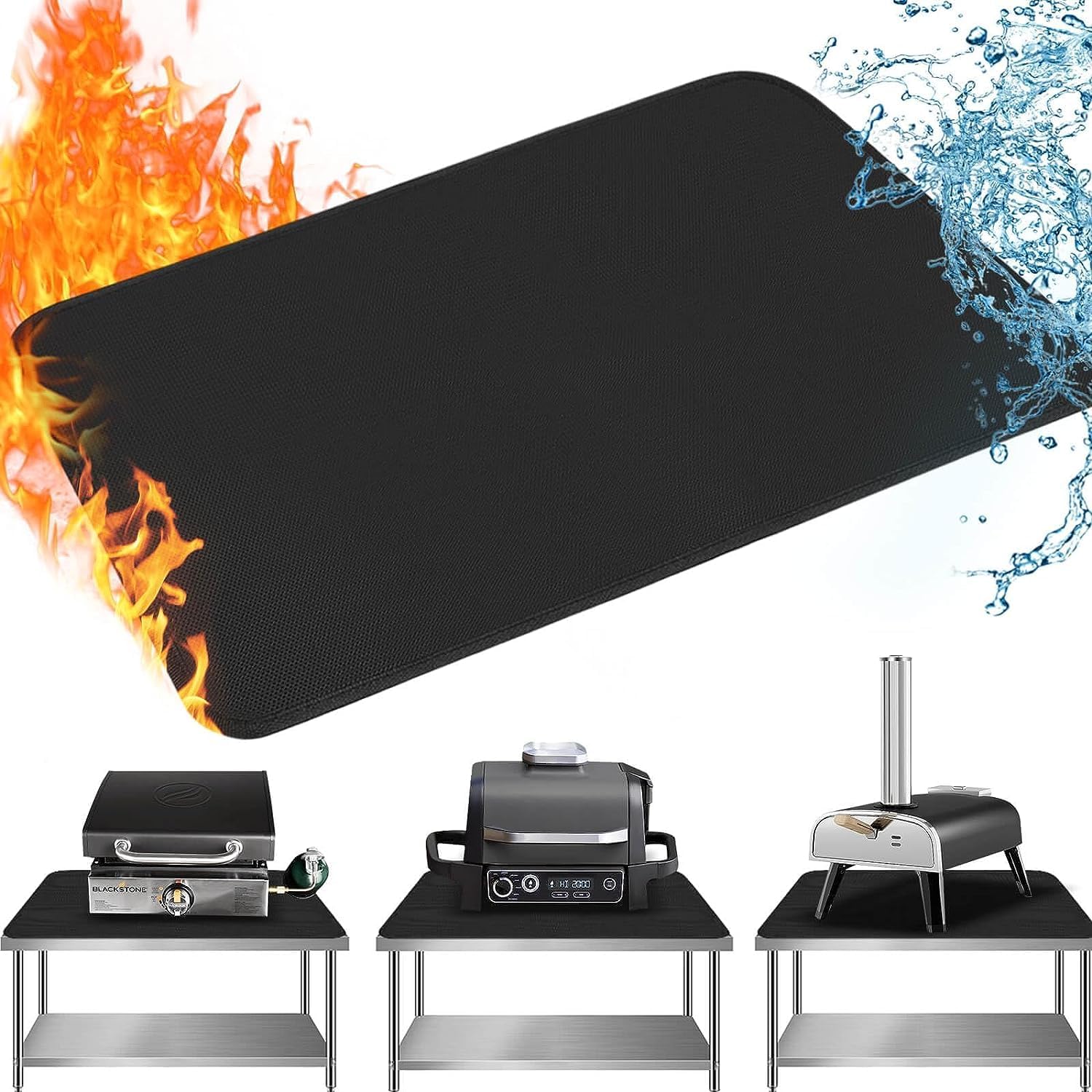 Heat Resistant Mat for Outdoor Grill Table, Heat Proof Fireproof BBQ Barbecue