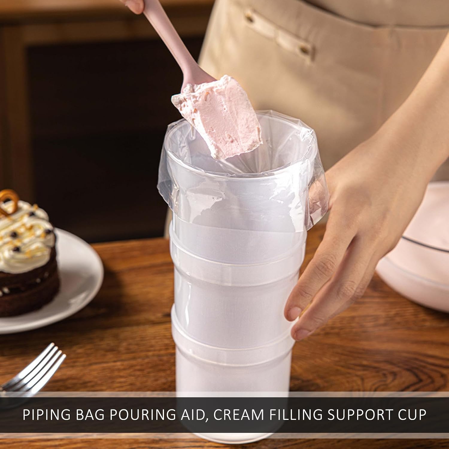 Piping Bag Holder Stand Adjustable Height Hands-Free For Pastry Cookies image 4