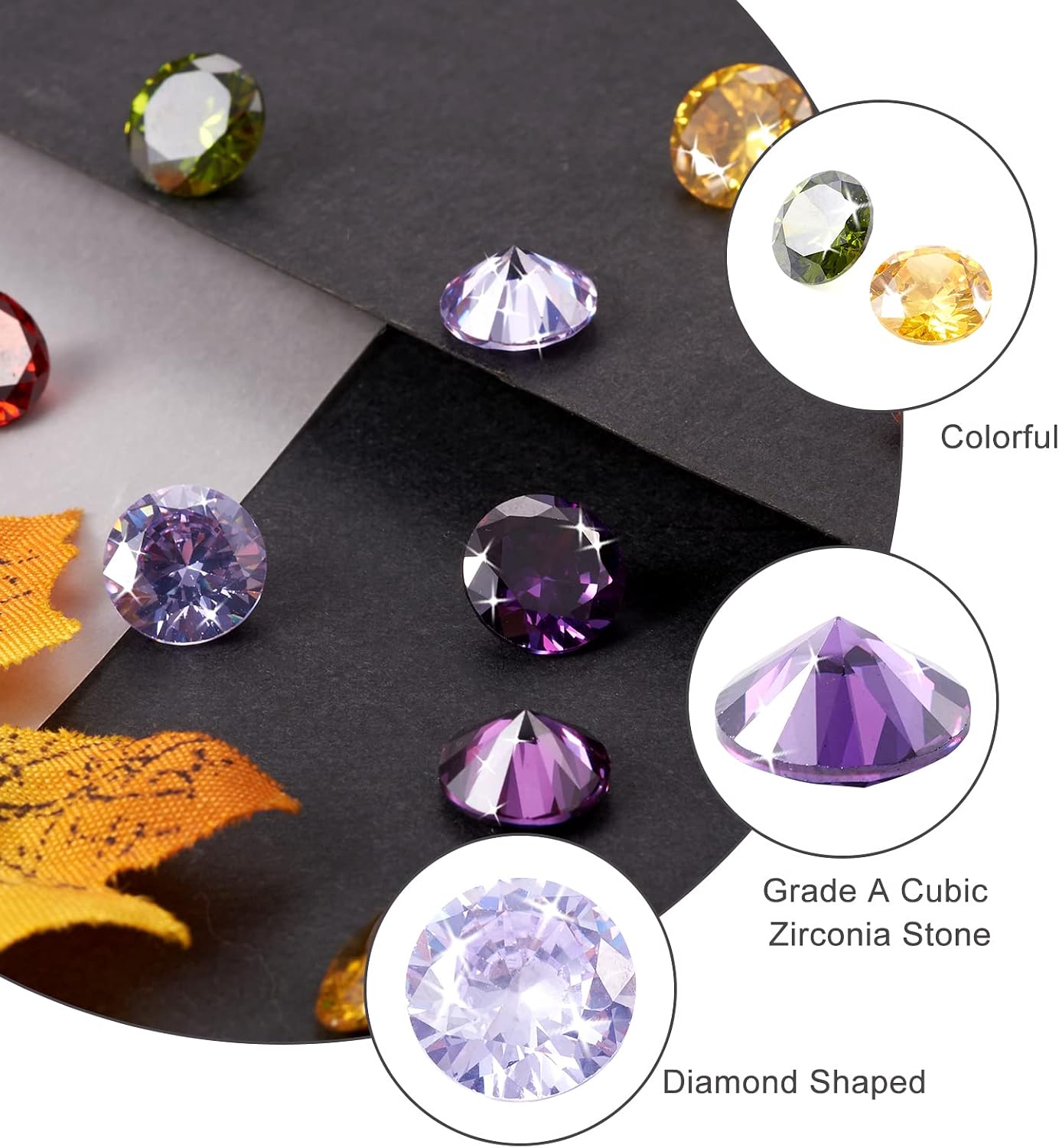 Clear Cubic Zirconia Stones Grade AAA Faceted CZ Diamond Rhinestone Gems Pointed Back Crystal Diamond Gems for Nail Art DIY Jewelry Making