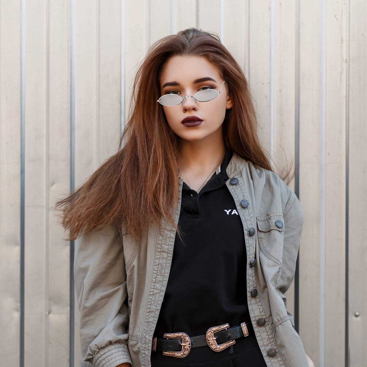 3 Pieces Vintage Oval Sunglasses Retro Slender Metal Frame Oval glasses Small Vintage Sunglasses Candy Colors for Men Woman - Image 6