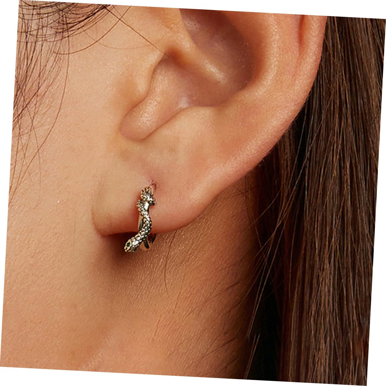 2 Paar Schlangenohrringe aus S925 Silber, Modische Ohrstecker für Damen