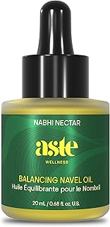 ASTE Ayurvedic Navel Oil for Belly Button, Navel Oiling with Castor, Ginger, Shatavari & Neem | Vegan Belly Button Oil for Skin Nourishment, Sleep & Wellness Ritual | (0.68 oz)