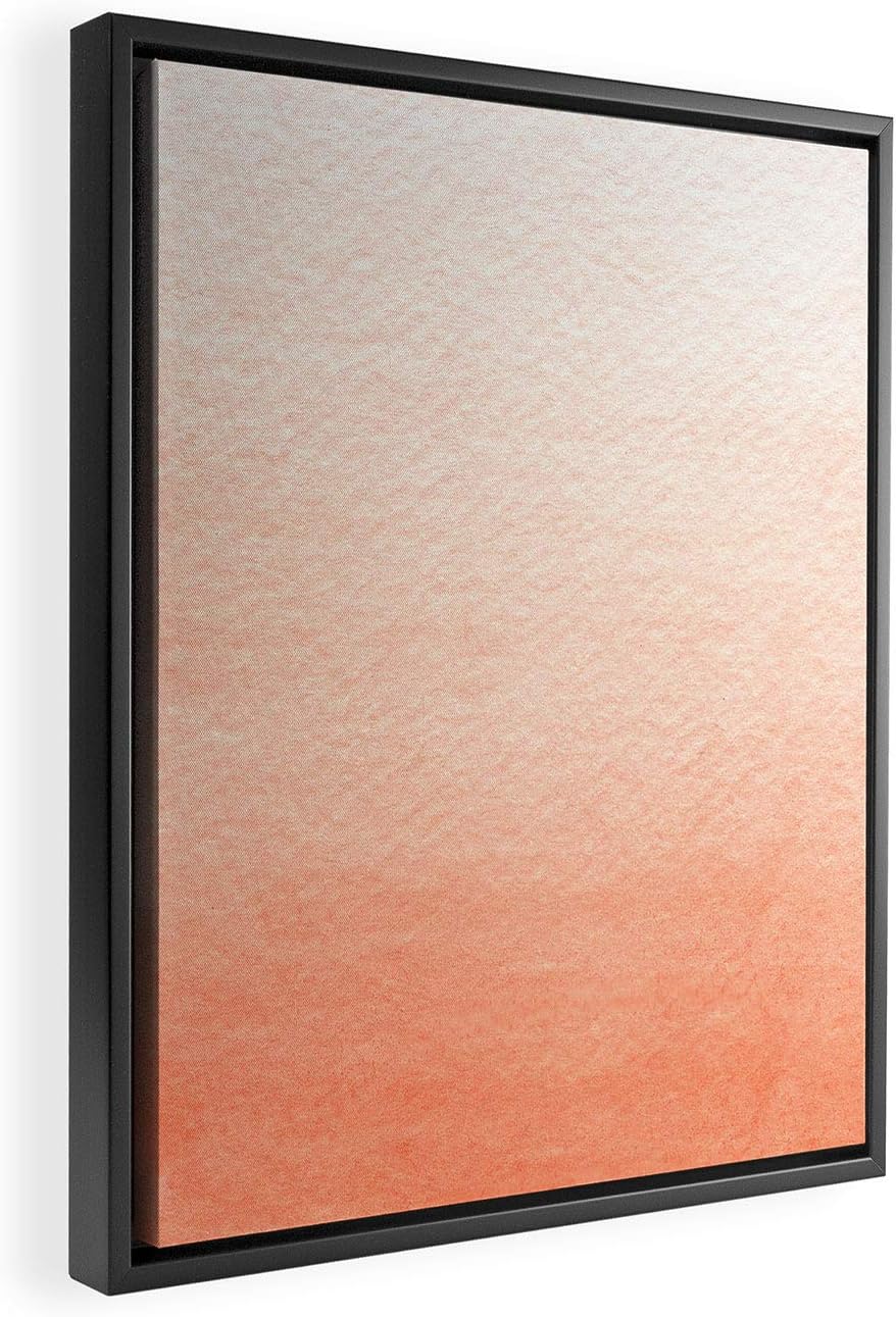 Deny Designs Social Proper Peach Ombre Black Framed Art Canvas, 8" x 10", Orange