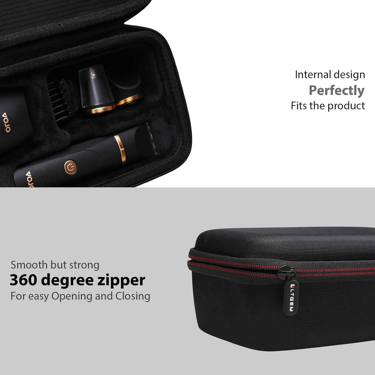 LTGEM Case Compatible with OLOV Electric Body Hair Trimmer Groin/Bikini Trimmer, Hard Travel Carrying Storage Bag - Black(Case Only)