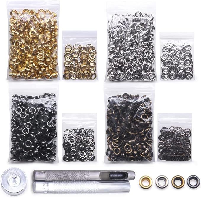 Grommet Kit 800 Sets Gronmets Eyelets with 3 Pieces Install