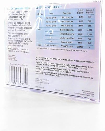 Miniatura 2 de Imation 12381 CD-RW, 74 minutos, 650 MB, 4x (individual con caja de joyas) (descontinuado por el fabricante)