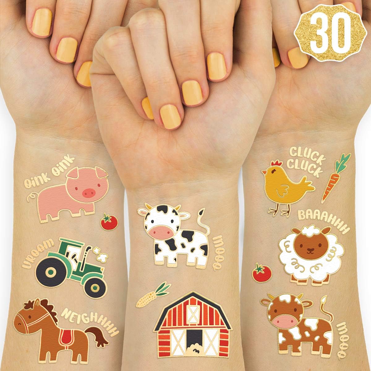 Farm Animal Temporary Tattoos