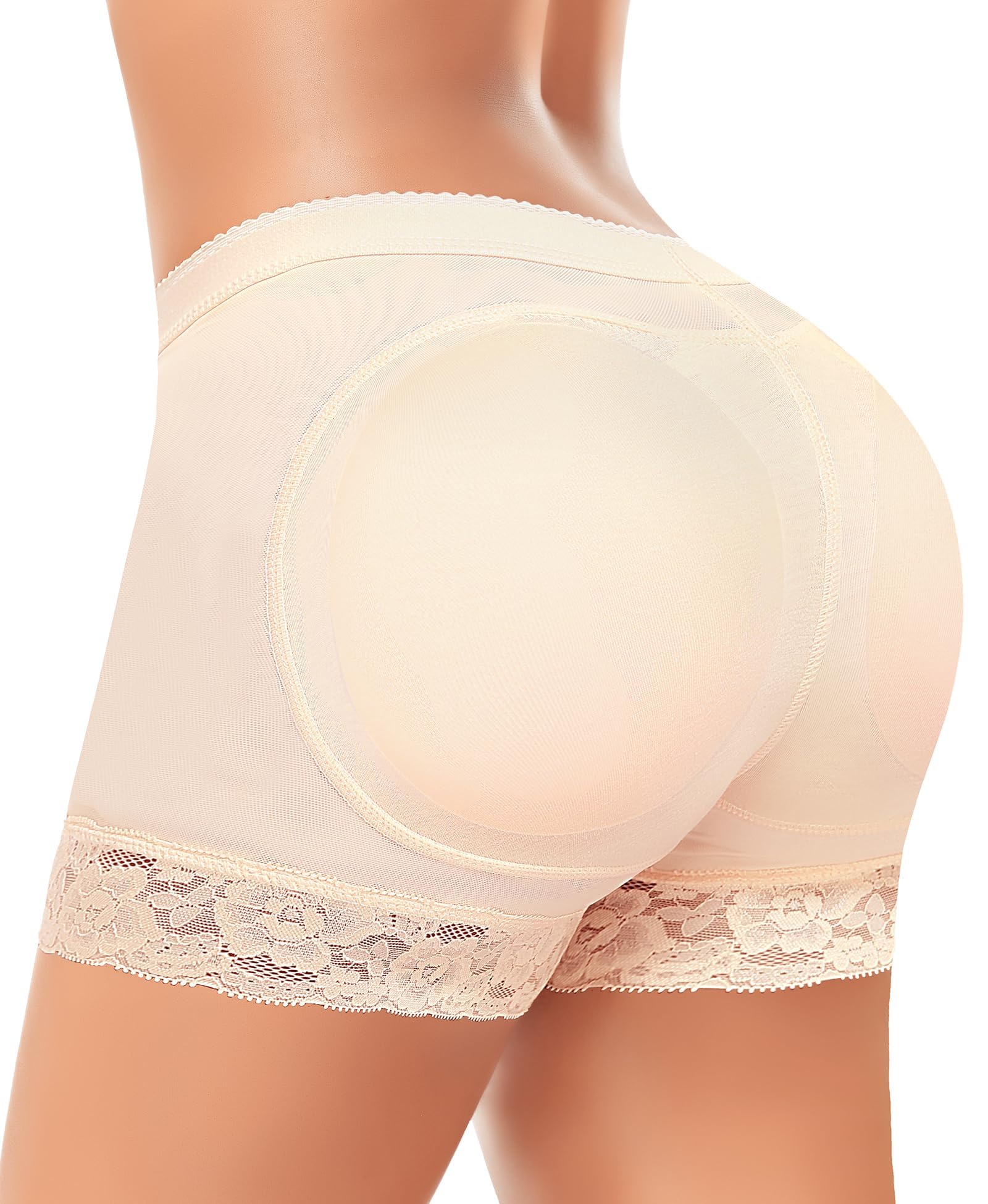 Padded Underwear for Women Butt Lifter Seamless Booty Pads Panties Butt Enhancer Lace Boyshorts Shapewear-image-30