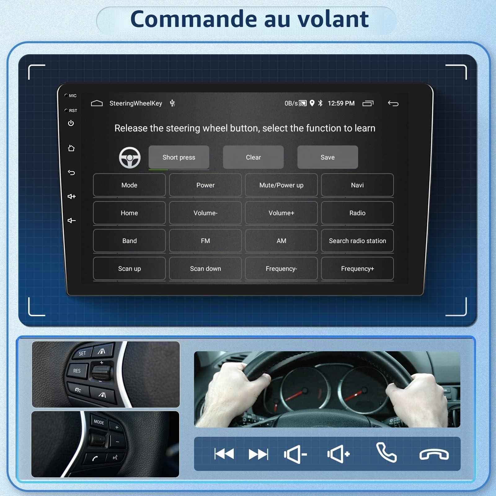 【8 Cœur 4+64G】 Hodozzy Carplay Autoradio pour Peugeot 3008 5008 2009-2015, 9 Pouces Ecran Tactile Android Autoradio avec Android Auto/WiFi/GPS/RDS/FM/Bluetooth/USB/DSP