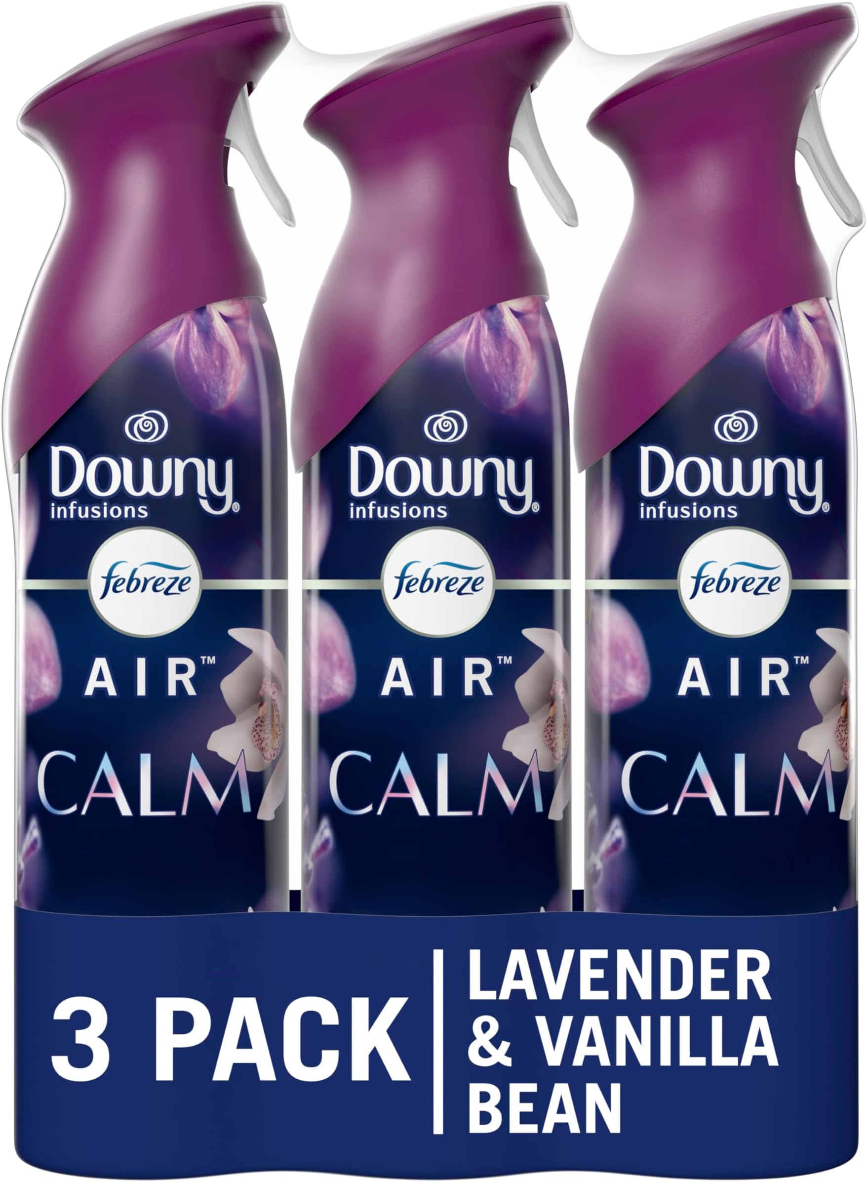 Febreze Air Mist Air Freshener Spray, Odor-Fighting Room Spray, Air Fresheners for Home and Bathroom and Kitchen, Aerosol Can, Downy Calm Scent, 8.8oz (Pack of 3)
