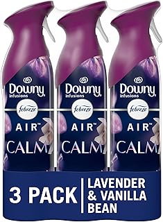 Air Mist Air Freshener Spray, Odor-Fighting Room Spray, Air Fresheners for Home and Bathroom and Kitchen, Aerosol Can, Downy Calm Scent, 8.8oz (Pack of 3)