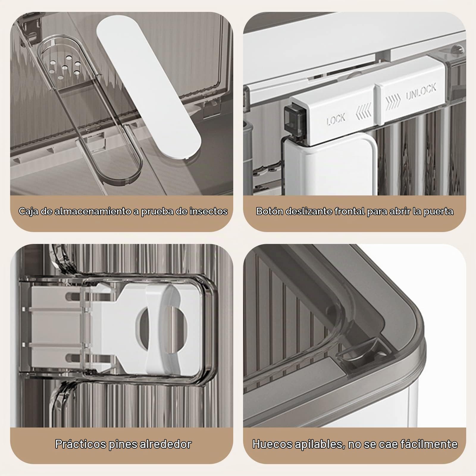 Ergocar Caja de Almacenamiento de Plegable, Transparente Cajas de Almacenamiento Apilables con Ruedas, Apertura de Cinco Lados, Cajas de Almacenamiento Plástico para Dormitorios, Salas de Estar