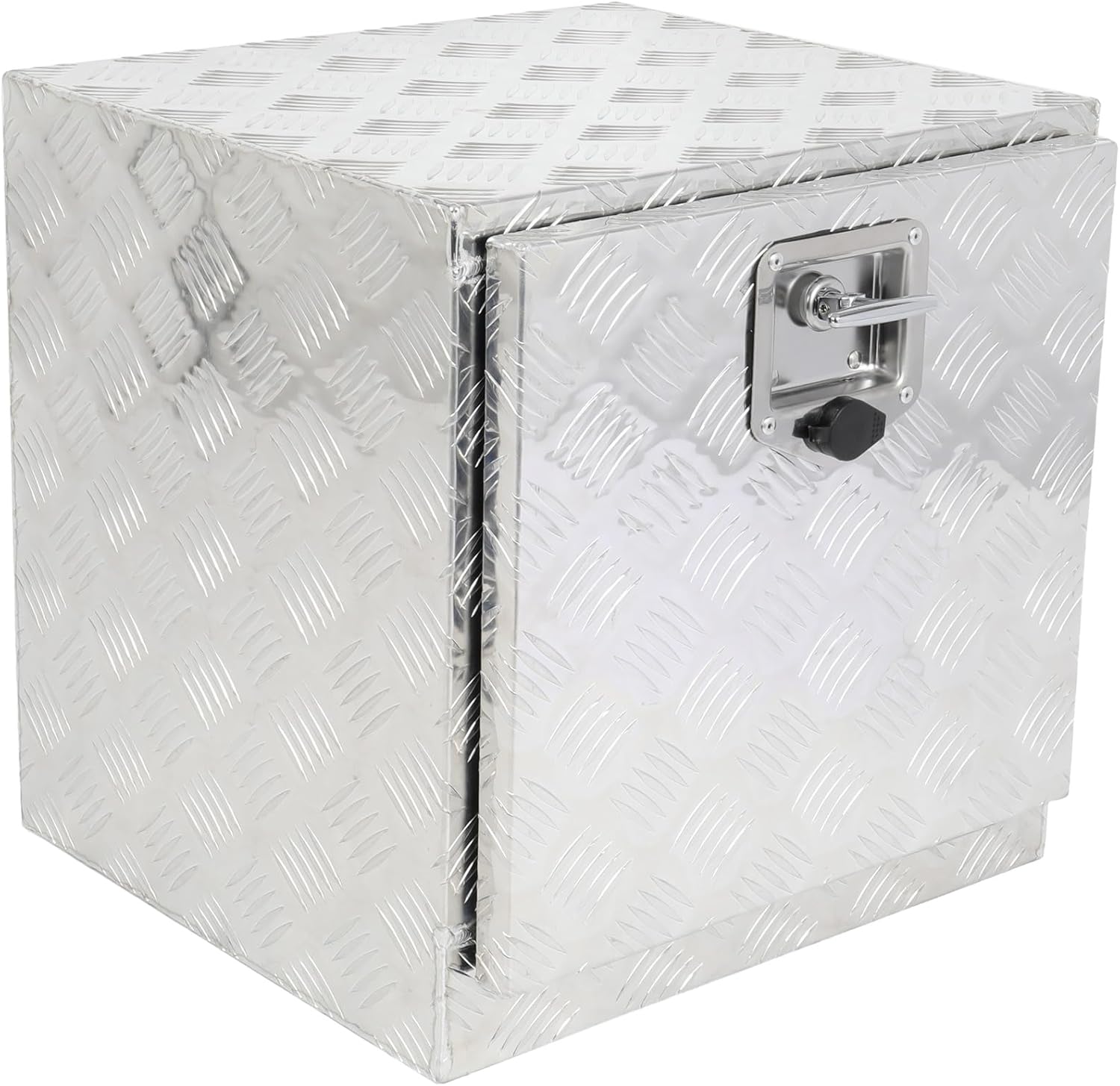 SCITOO 18-Inch Silver Heavy Duty Aluminum Truck Bed Tool Box For Pick Up Truck Bed RV Trailer Tool Box With Lock and Keys For Rectangle Plate Waterproof Underbody Toolboxes