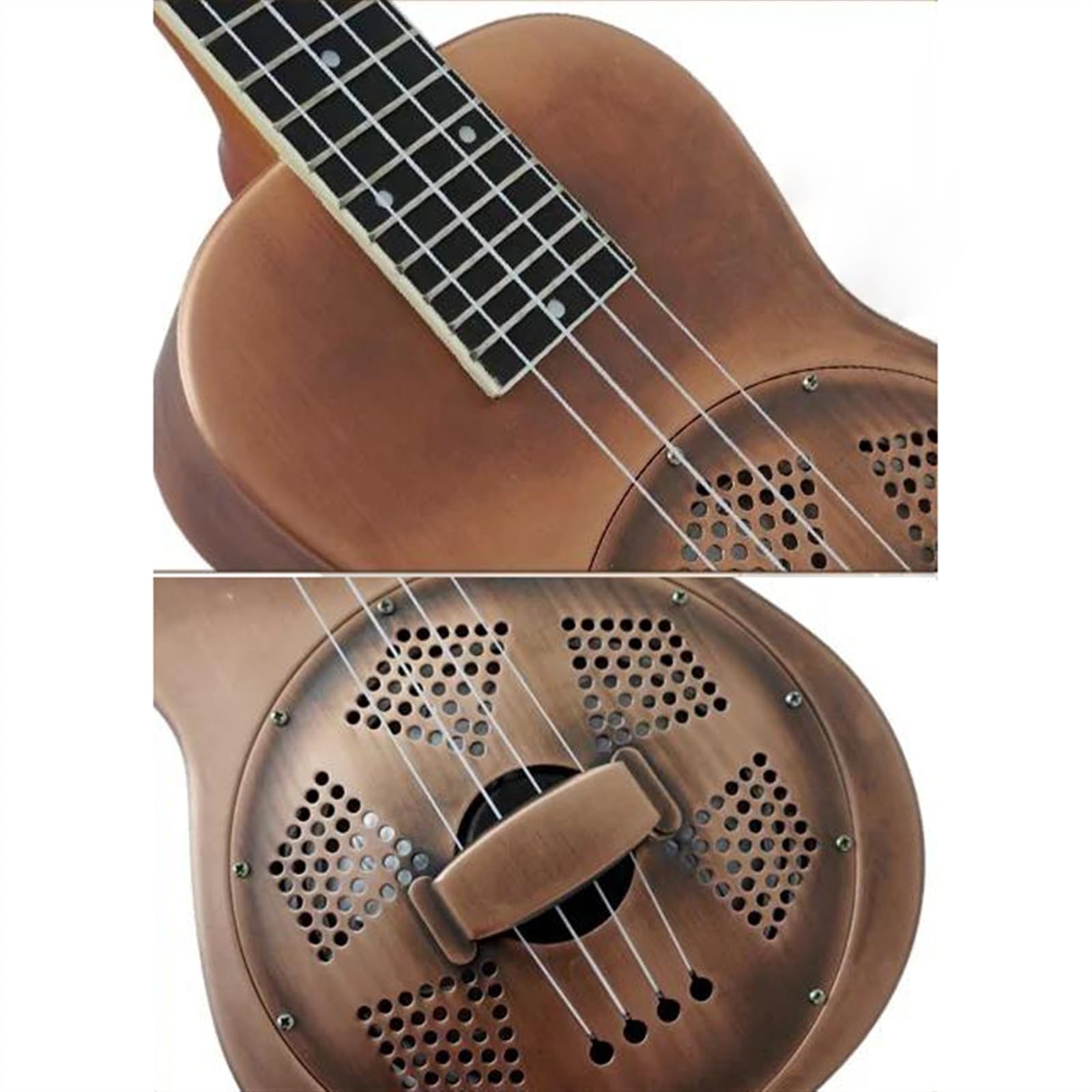 24-Zoll-Konzert-Ukulele, Mattrotes Kupfer-Finish, Messingkorpus, Ukulele Mit Hartschalenkoffer Ukulele für Anfänger