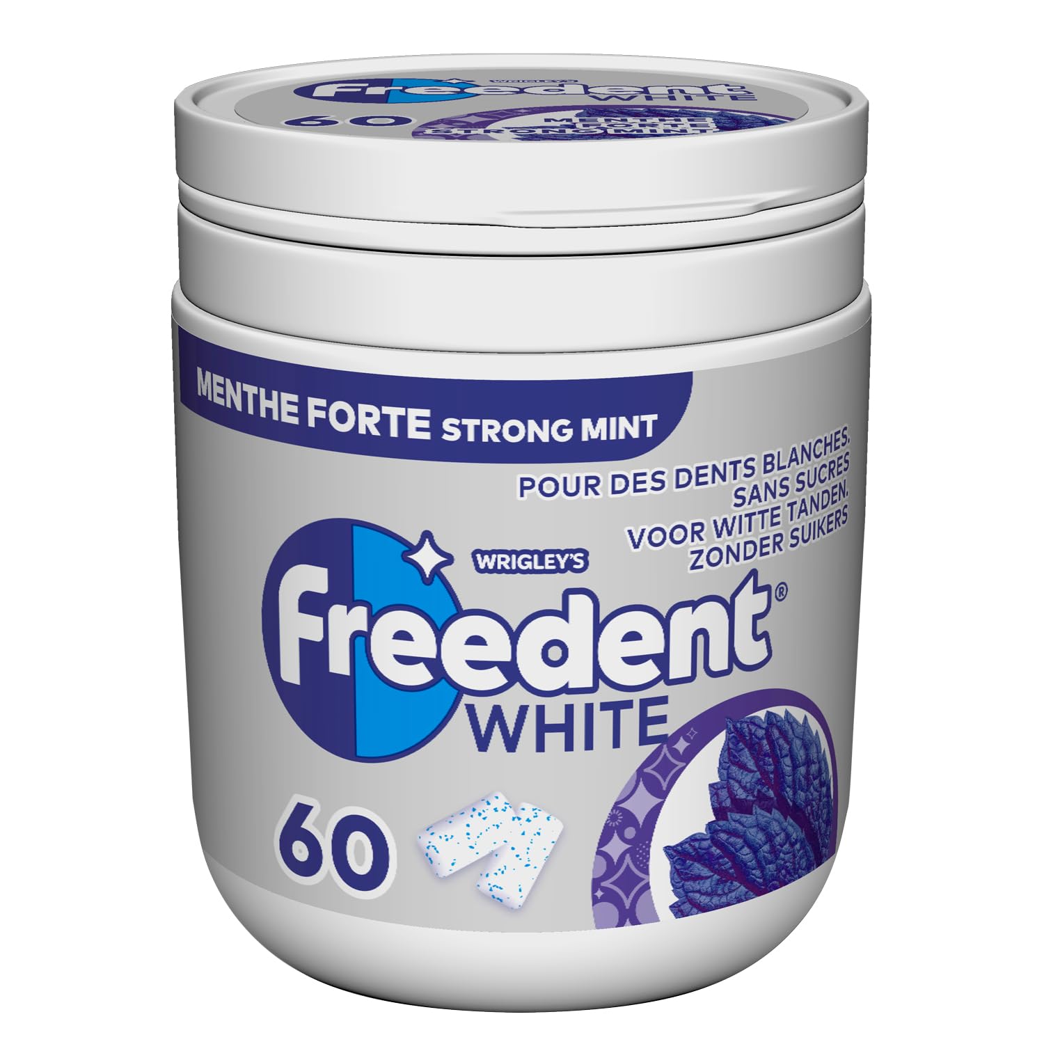 FREEDENT WHITE Chewing-Gum Menthe Forte Sans Sucres 60 dragées 84g