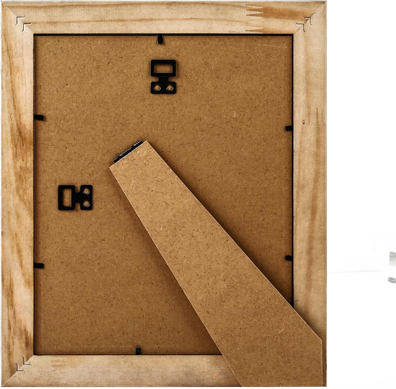 8x10 Wood Picture Frame Rustic Photo Frame Real Glass for Wall and Tabletop Black 2 Pack