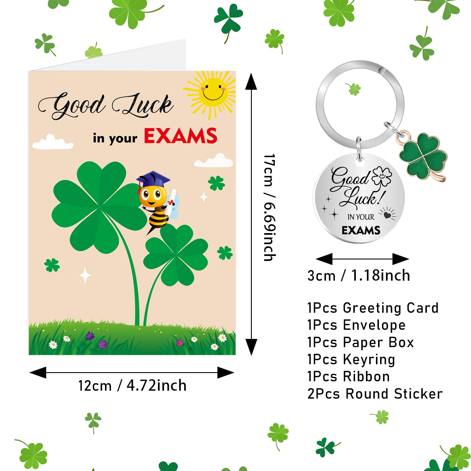 Good Luck in Your Exams Card, Good Luck in Your Exams Keyring Gifts, SATS A Levels GCSE Good Luck Exams Card Keyring Gifts for Students - Image 2