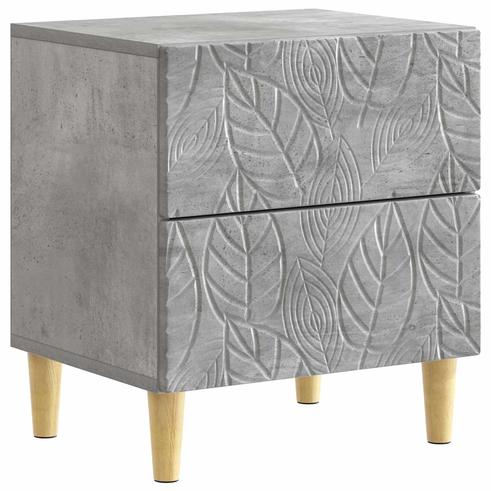 Table de chevet gris béton bois d'ingénierie meuble rangement salon chambre moderne