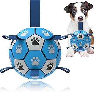 Dog Ropes Soccer Balls Toy, Interactive Dog Toys for Tug of War, Puppy Birthday Gifts, Dog Tug Toy, Dog Water Toy, Durable Dog Balls for Small and Medium Dogs （6 INCH）