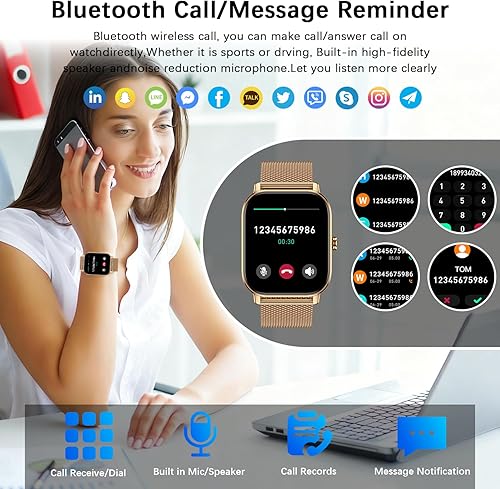 Miniatura 2 de Reloj inteligente para mujeres y hombres Fitness resistente al agua, responder llamada, relojes digitales para hombre, podómetro, reloj inteligente