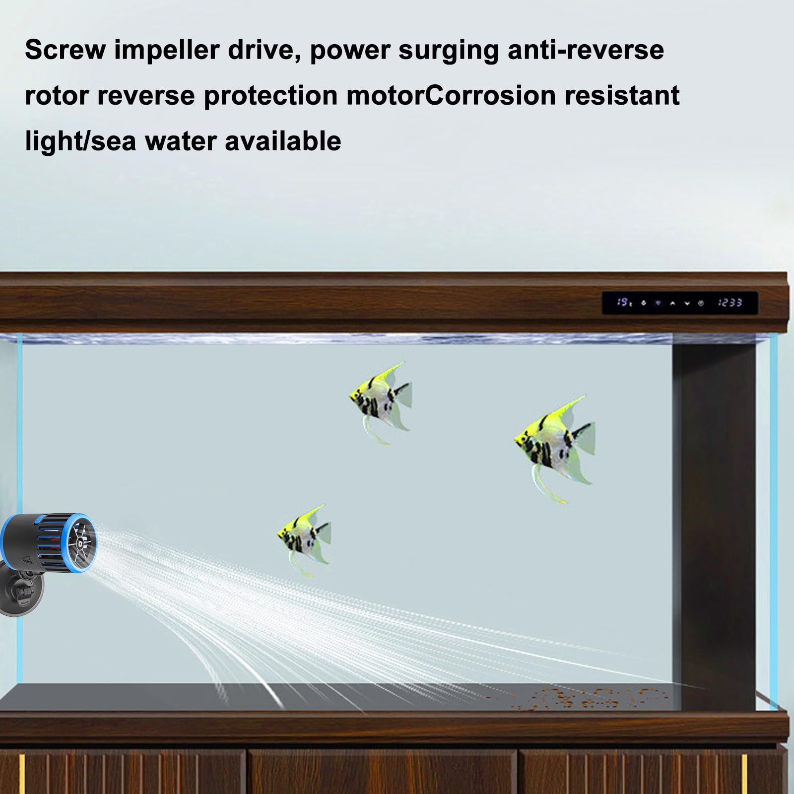 Pompe de Brassage pour Aquarium, 7000L/H 10W 360 ° Pivotant Aquarium Wave Maker, Wavemaker Pompe avec Ventouse, Pompe Brassage Aquarium pour d'eau Douce Et Salée