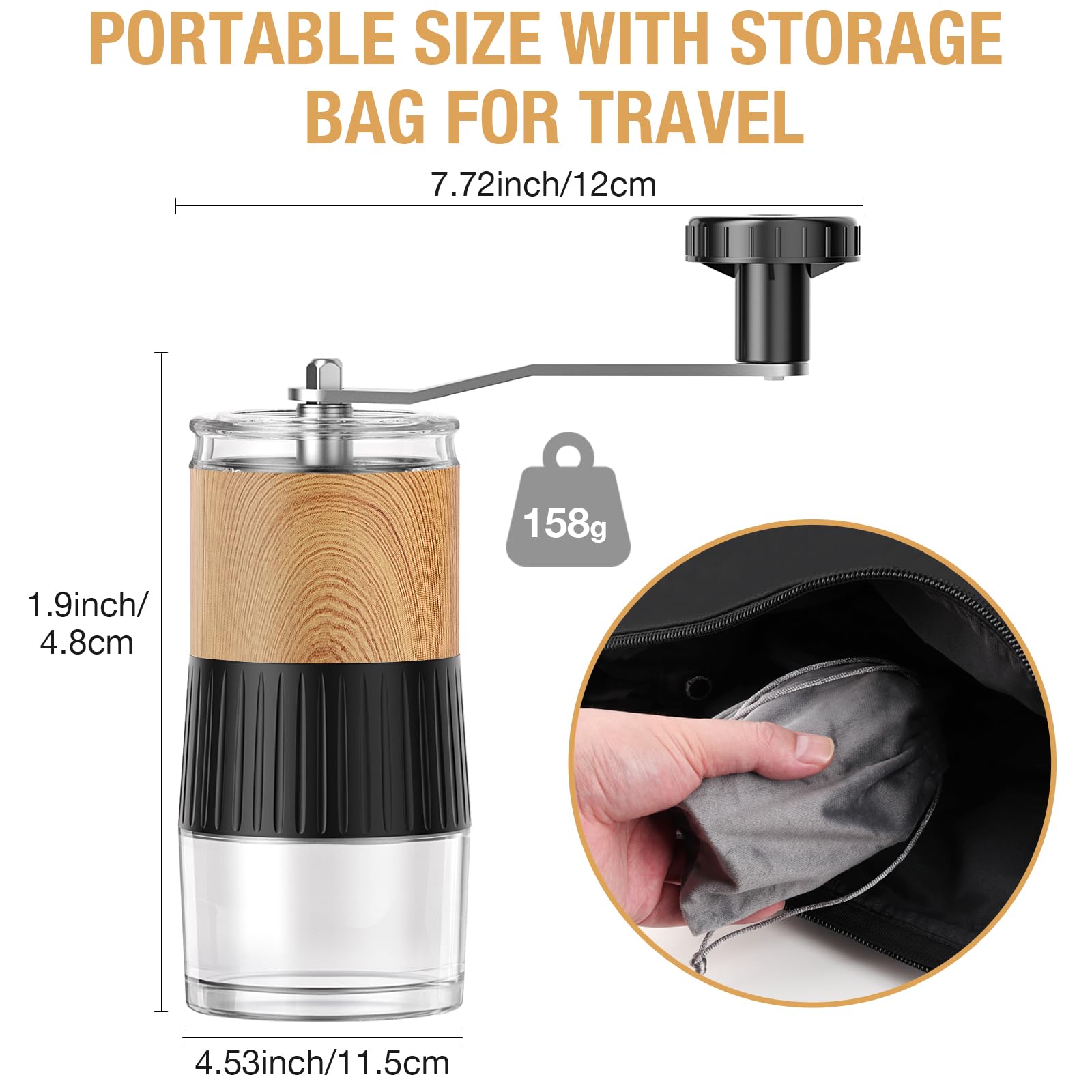 Small Portable Pill Crusher Grinder to Fine Powder for Elderly (Wood) — Amazon image 7