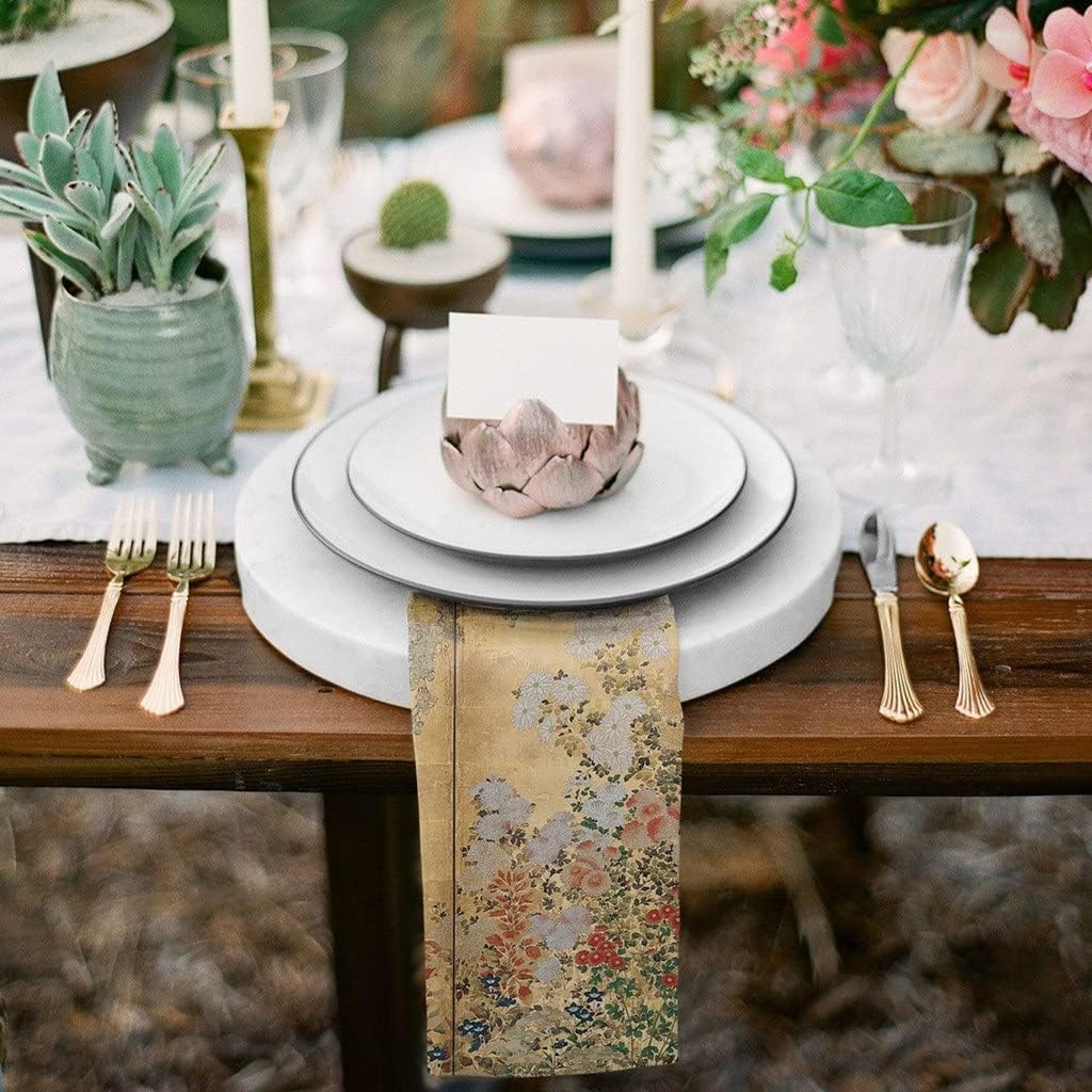 Flowers Table Napkins Cloth Set Handkerchief Wedding Party Placemat Birthday Banquet Tea