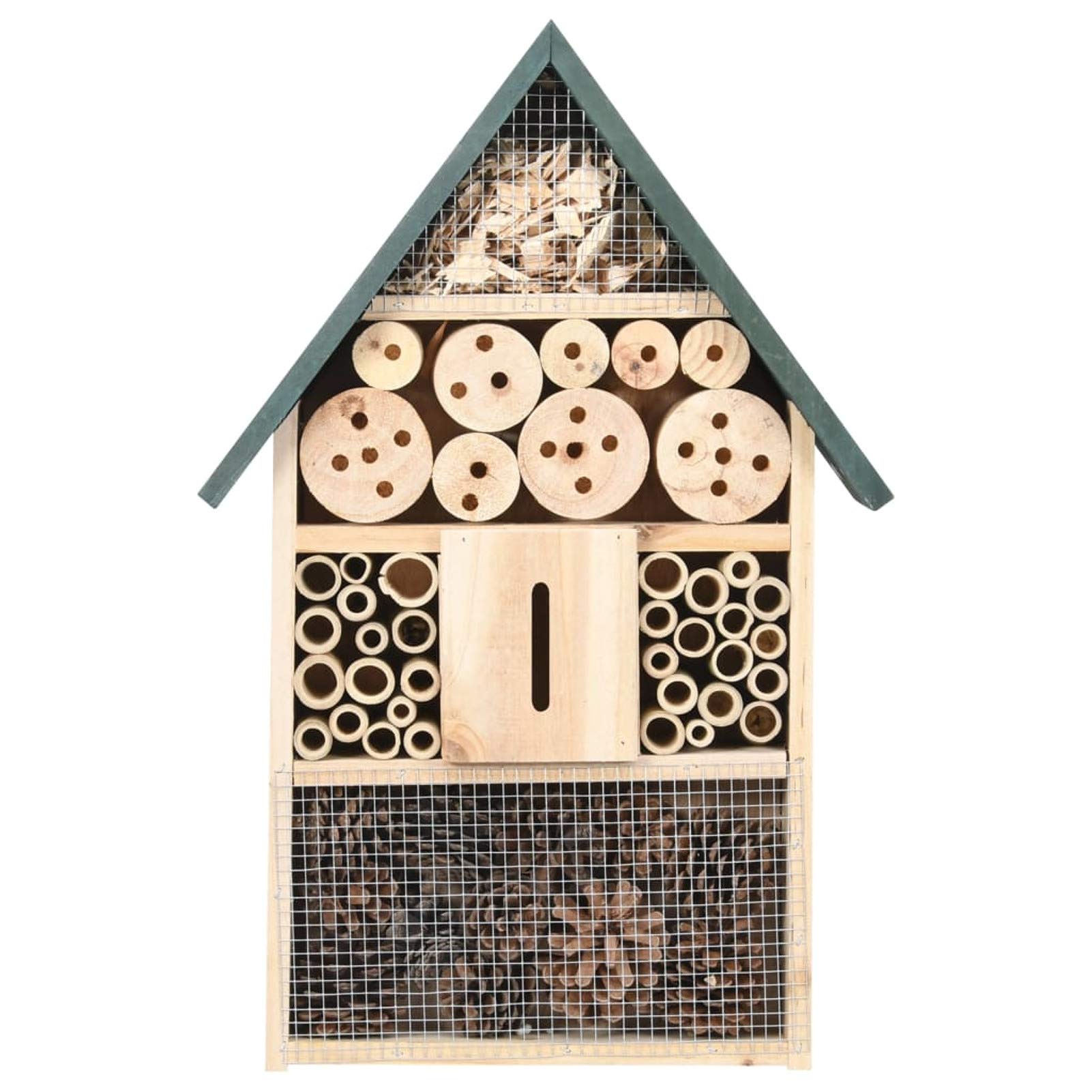 Tidyard Insektenhotel aus Holz Naturbelassenes Insekten Hotel für Fluginsekten für Bienen Marienkäfer Schmetterlinge Fliegen, 31 x 10 x 48 cm