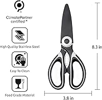 Vista 7 de Tijeras de cocina de grado alimenticio, multiusos, paquete de 3 – Tijeras de cocina de acero inoxidable resistentes para cortar carne, alimentos