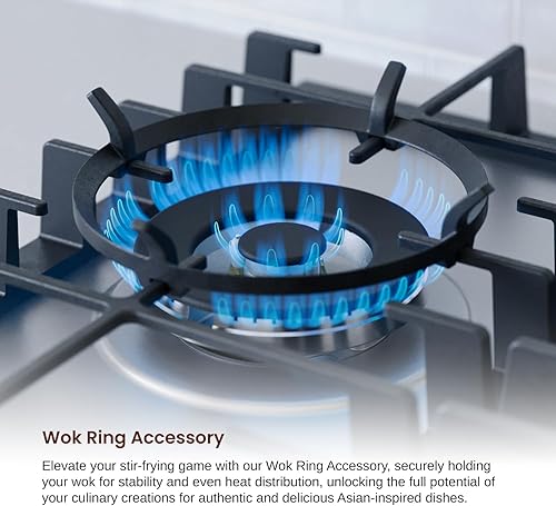 Miniatura 8 de Rangaire RCG301S - Placa de cocina de gas de 30 pulgadas, acero inoxidable, quemadores sellados, rejillas de hierro fundido, controles de quemador