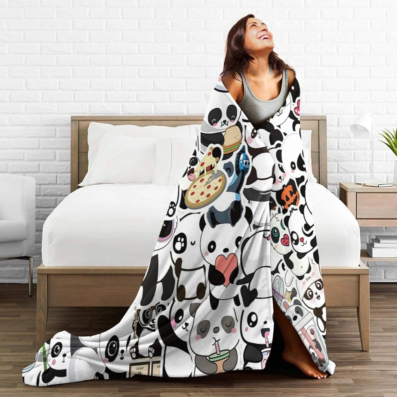 Panda Blanket Super Soft Cozy Fleece Animal Throw Blanket Plush Bedding Panda Stuffed Blanket Gifts for Boys Girls Kids Women 40''X50'' - Image 7