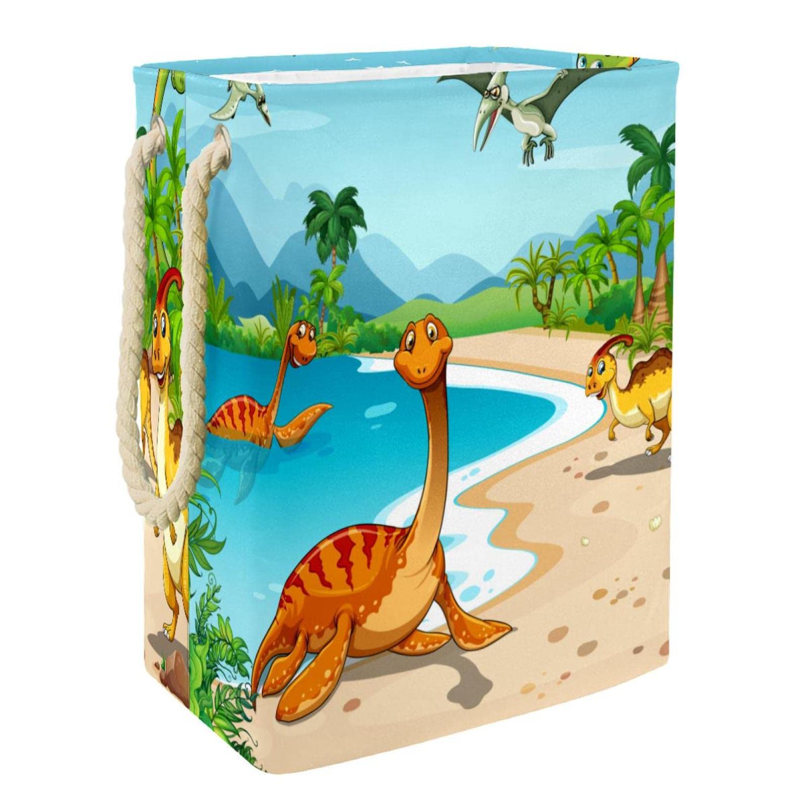 Panier à linge dinosaure pour une chambre d'enfant bien ordonnée