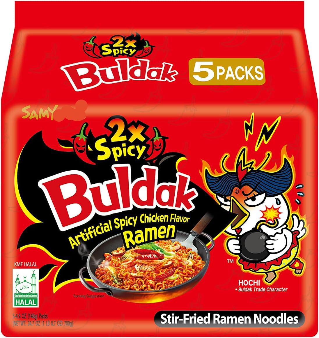 YIJIA | Pack 5 Paquetes mezclados B Ramen Coreano instantáneo Shin Ramyun, de Kimchi, de Chapagetti, Carbonara y de Queso — view 10