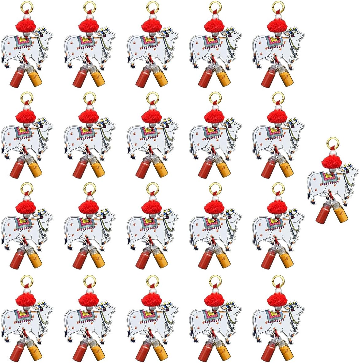 Cow Haldi Kumkum for Return Gift Thamboolam Set Pooja Items Pack of 21 Pasupu Kumkum Wholesale Wedding Return Gifts for Women, Ladies