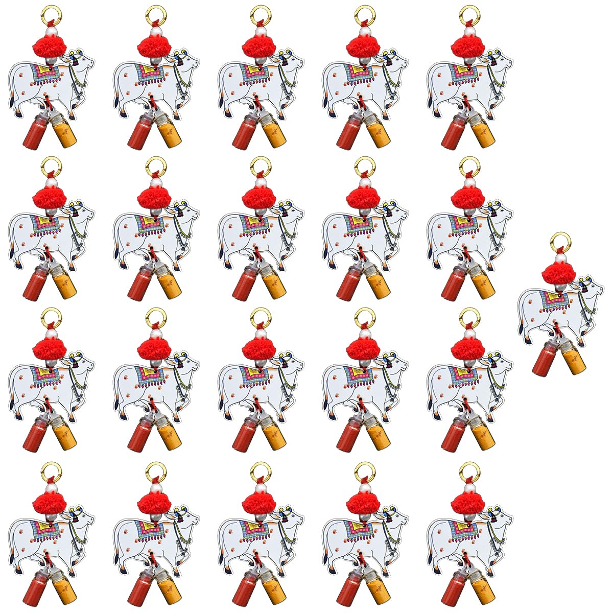 Cow Haldi Kumkum for Return Gift Thamboolam Set Pooja Items Pack of 21 Pasupu Kumkum Wholesale Wedding Return Gifts for Women, Ladies