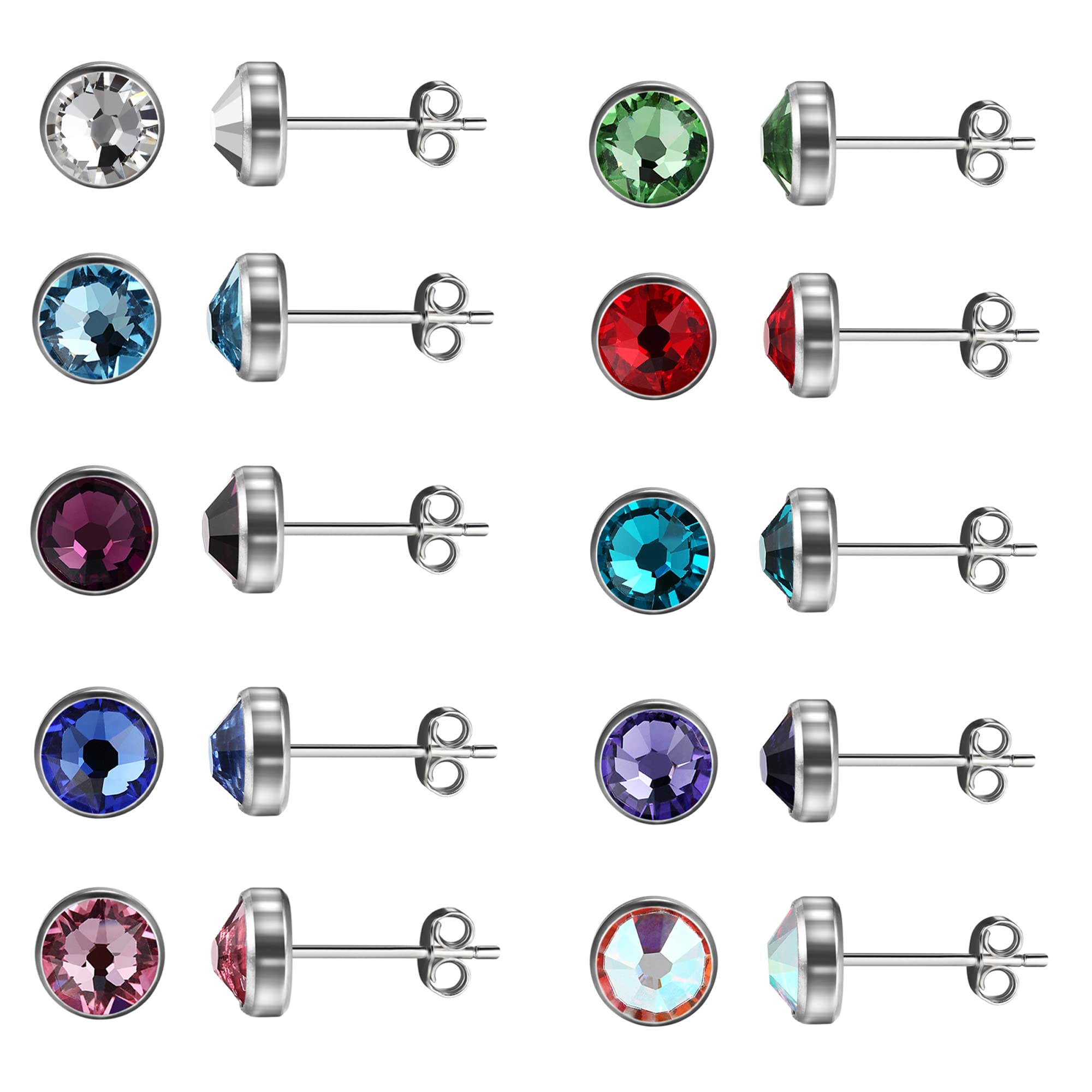Boucles d'oreilles en titane G23 pour femmes filles boucles d'oreilles hypoallergéniques en cristal de zircone 3mm/4mm/5mm/7mmm boucles d'oreilles pour oreilles sensibles