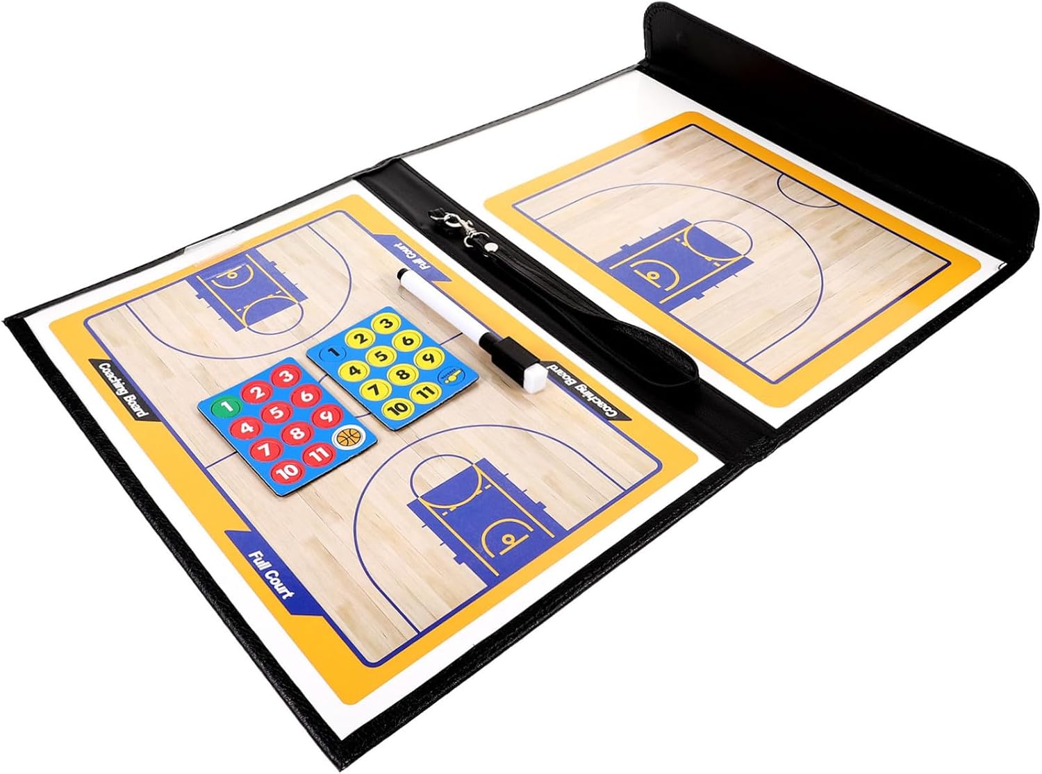 KOMBIUDA Basketball Coaching Board and Training Strategy Writing Board, Reusable Dry-Erase Sports Ball Match Supply for Coaches and Referees, Portable Tactical Analysis Tool