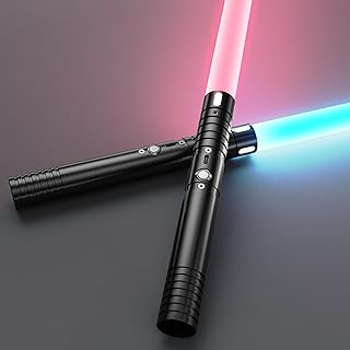 2 in 1 Dueling Lightsaber, Light Sabers with RGB 20 Colors, USB Rechargeable with FX Sound and Motion Sensors, Light Saber Sword Toy for Adults Christmas Halloween Cosplay（91cm/36inch)