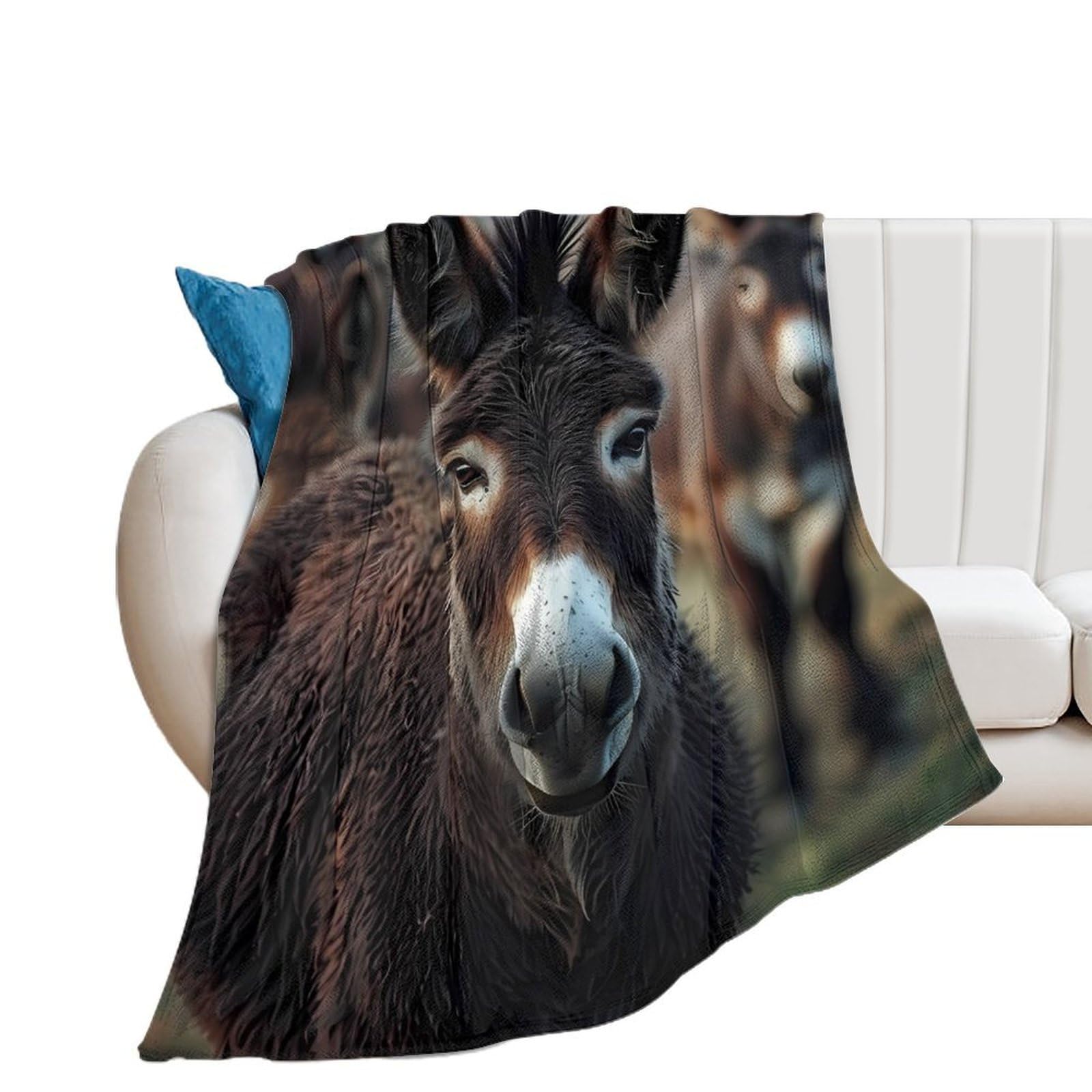 OUTBDNVFSA Donkey Throw Blanket Lightweight Summer Blankets for Bed Sofa Camping Travel