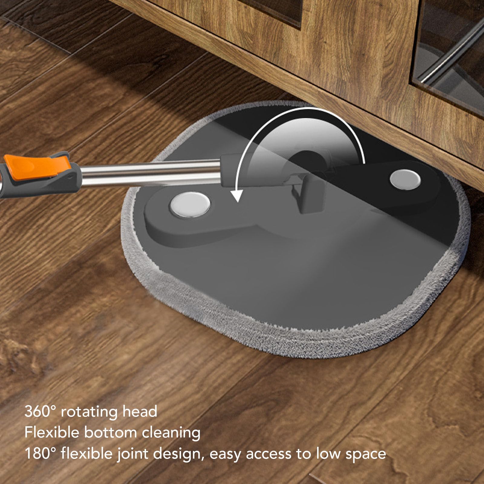Juego de Cubo para Fregona, Escurridor Automático con Separación de Agua Limpia y Sucia, de Fregona Giratorio de 360 ​​Grados para Suelo de Mármol, Baldosas de Madera Dura