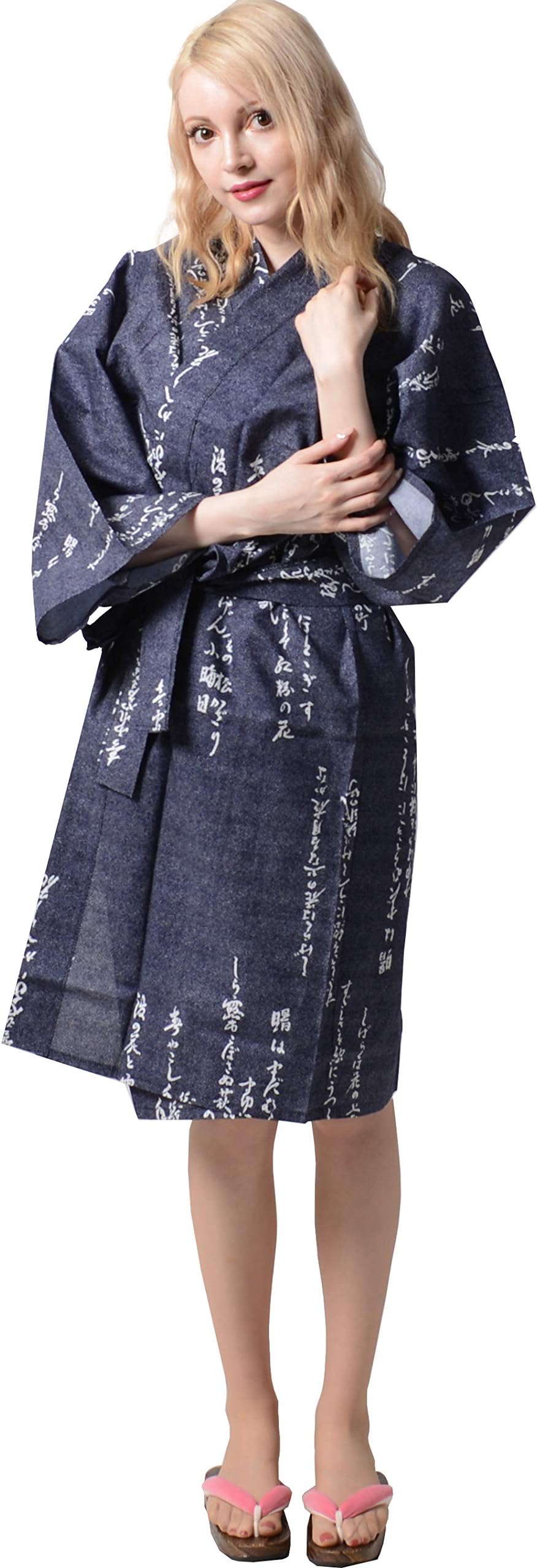 Kimura JitsugyoTokyoin Traditional Made In Japan Cotton Yukata Robe (Japanese Pajama Kimono) Easy Wearing set2